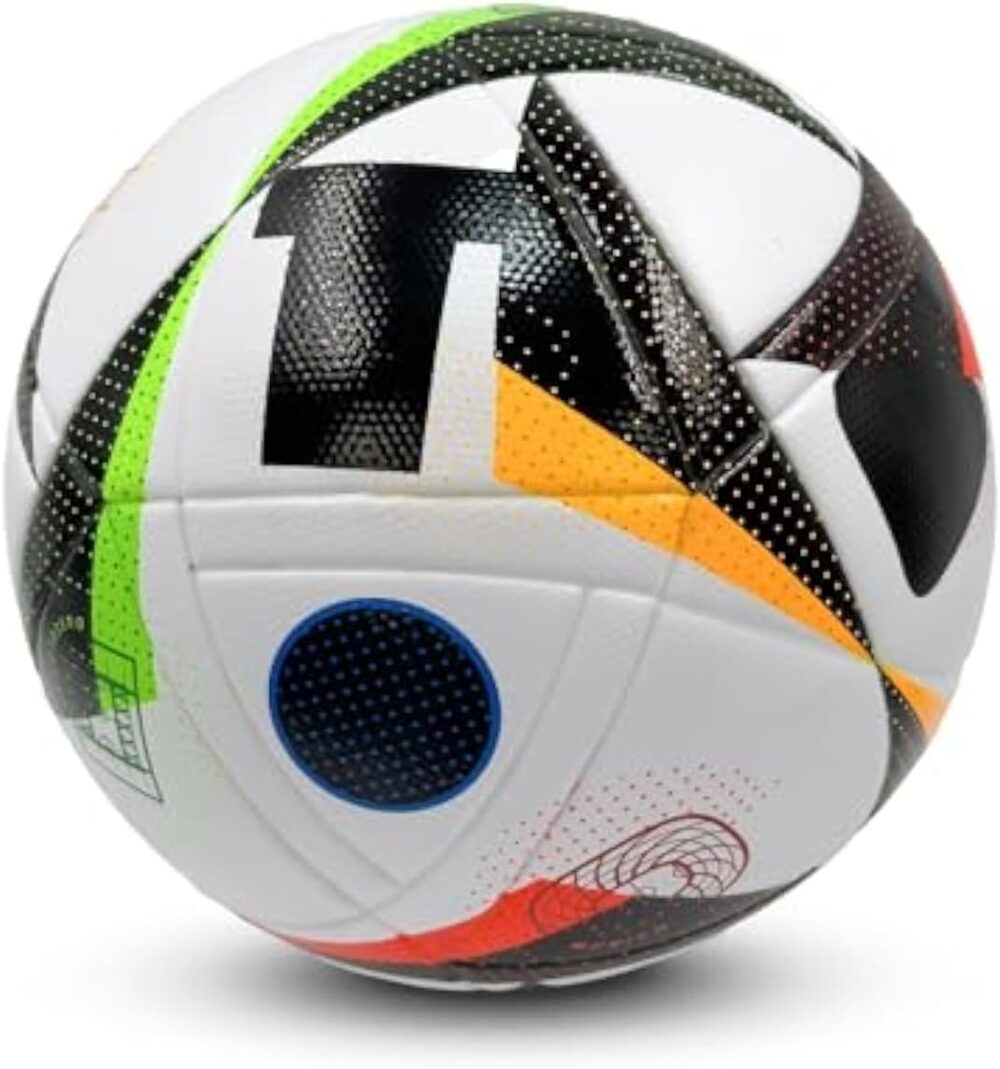 White Football with Red, Green & Black Design – Strong & Stylish