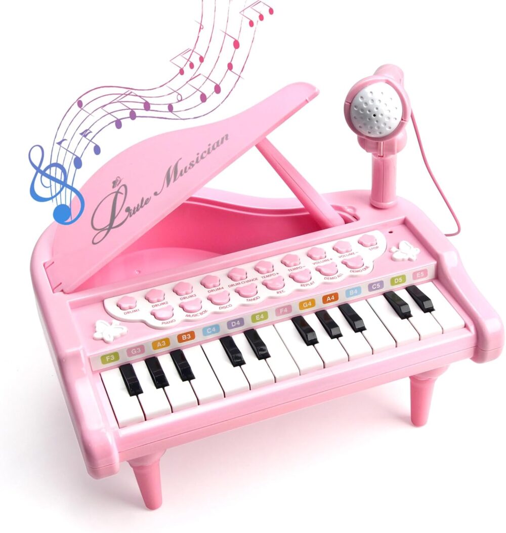Toy Magic Musician Set – Pink Piano with Microphone, Ages 3+
