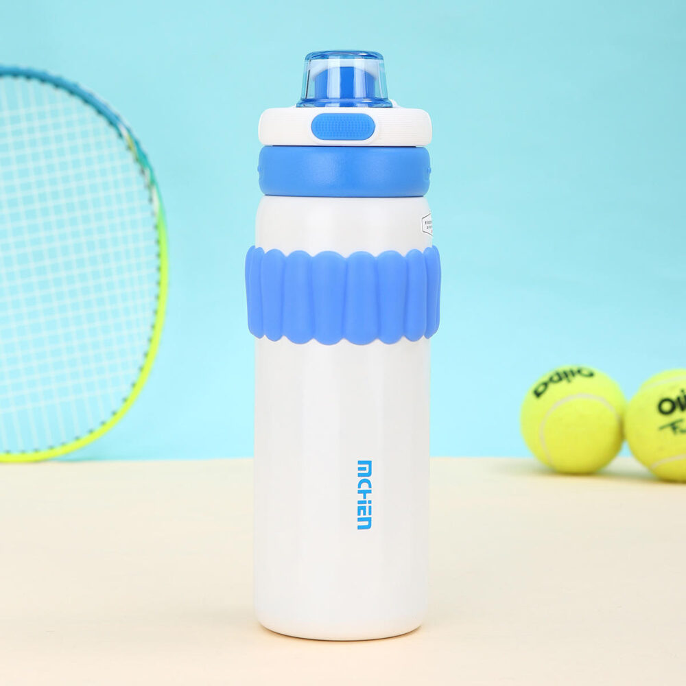 MCHEN Grip Bottle – White & Blue, 600ml