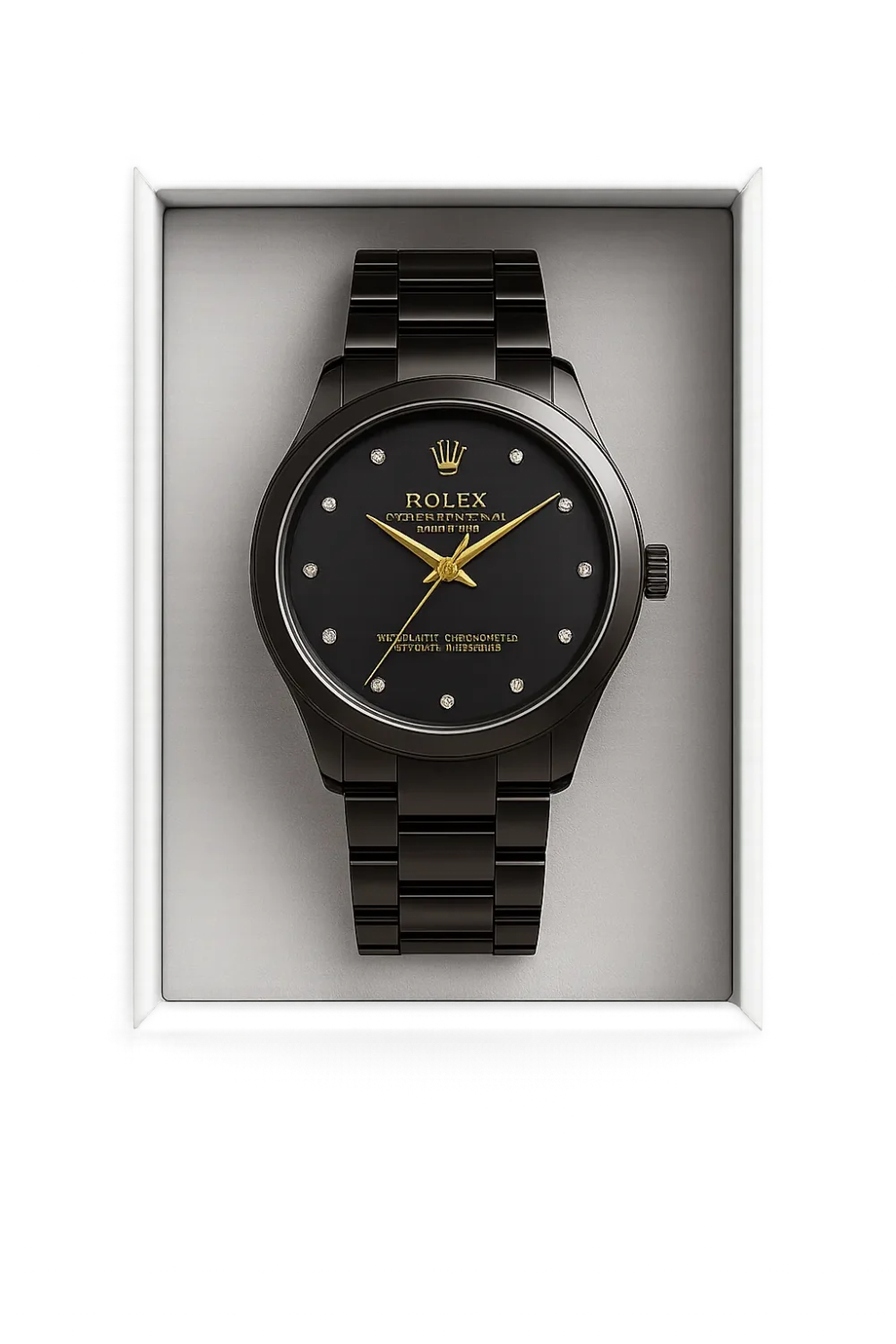 BlackGold Luxe Watch – Rolex-Inspired Elegance