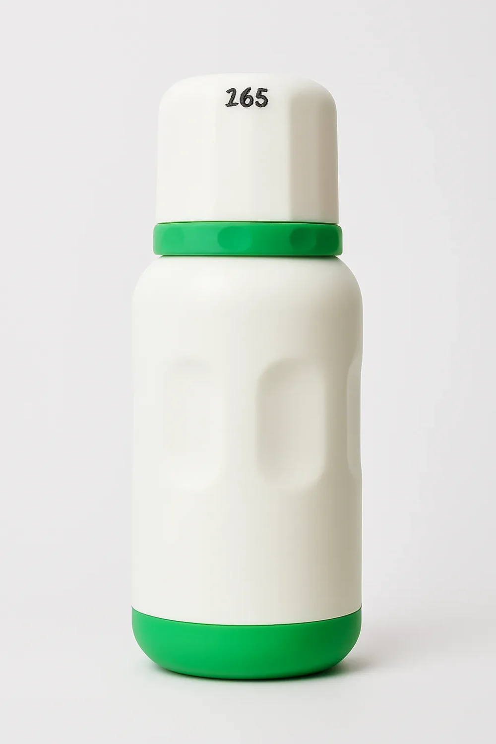 Green Grip Water Bottle – 600ml, White Body