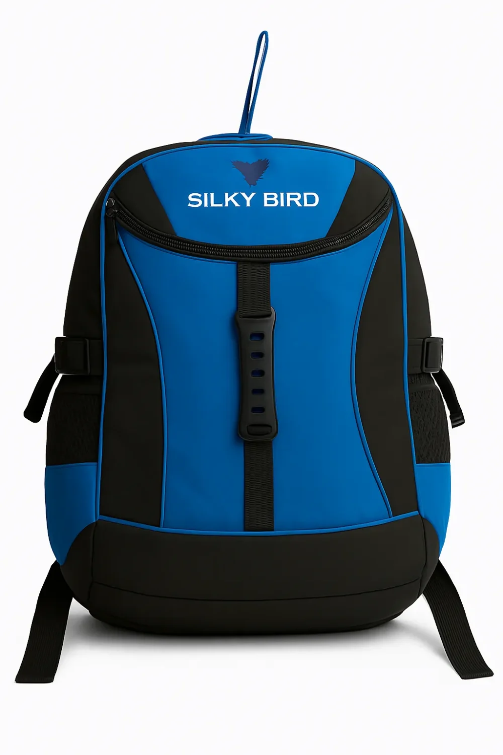 SILKY BIRD Backpack – Blue & Black Utility Design