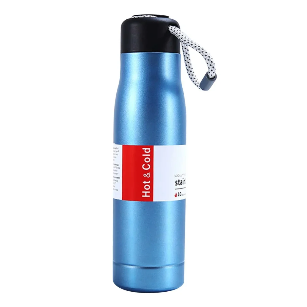 Blue Thermos Bottle – Hot & Cold, Stainless Steel, Rapid Lock Lid