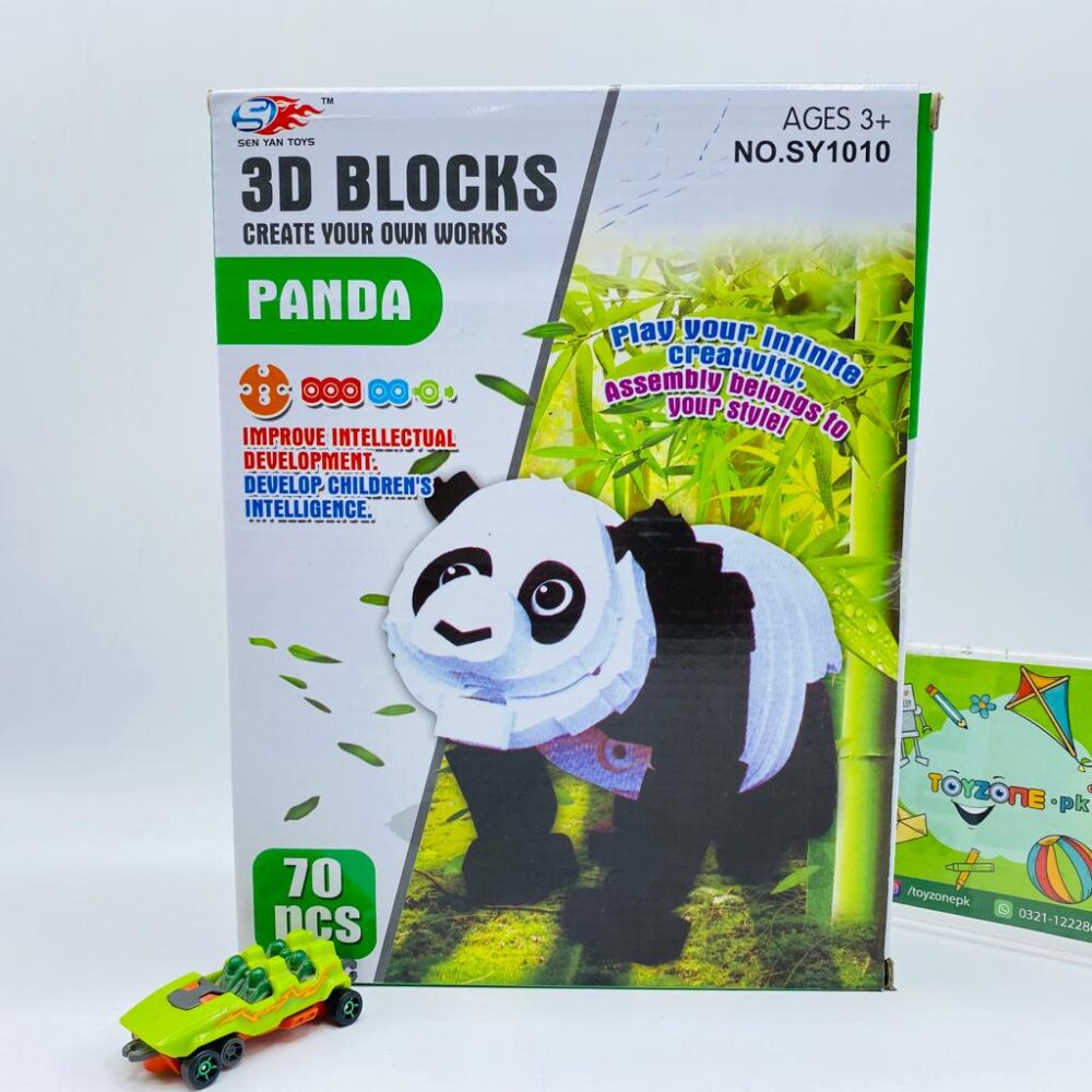 3D Panda Blocks – 70 PCS Creative Puzzle (Ages 3+)