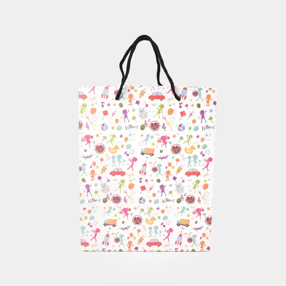 Printed Paper Gift Bag With Carry Handle | Small
