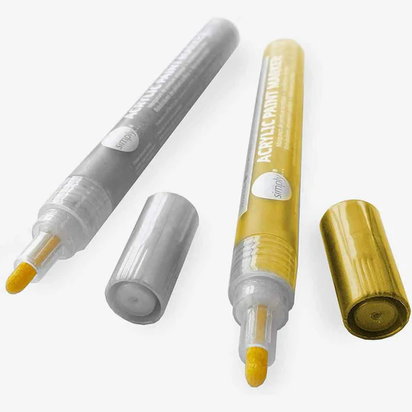 Daler-Rowney-Gold-_-Silver-Simply-Acrylic-Paint-Markers-Set-Of-2